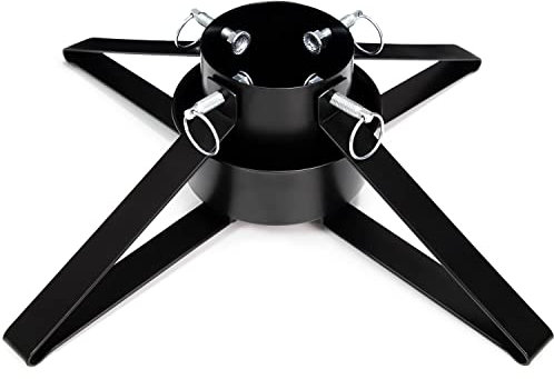 Christmas Tree Stand for Live Tree, Adjustable Metal Tree Holder for Real Christmas Tree Fits up to 8 Ft, Heavy Duty Christmas Tree Stand Base for Xmas Tree Decoration 1.38 to 3.3 inch Trunk Diameter