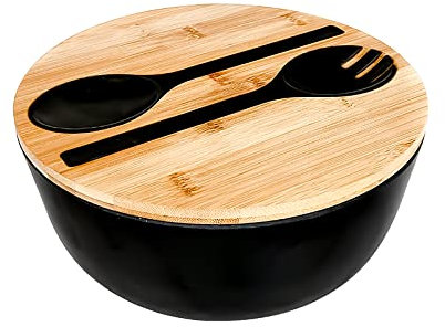 Salatschüssel Servierbesteck mit Schneidebrett Deckel und Besteck, Rührschüsseln, für Obst, Salate und Dekoration…