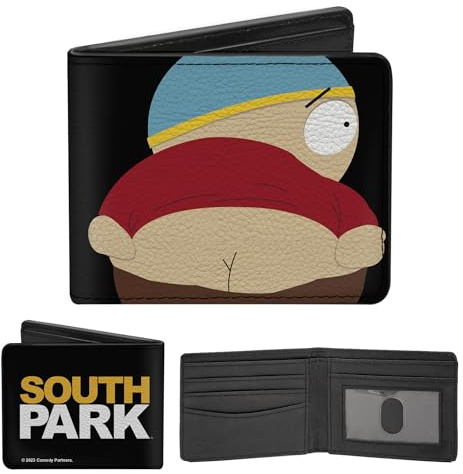 South Park Wallet, Bifold, Cartman Mooning Pose and Logo, Vegan Leather