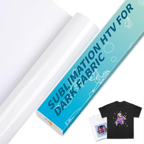 HTVRONT Sublimation HTV for Dark/Light Fabric - Matte Sublimation Vinyl 12 X 10FT(30.5x305CM) for T-Shirts - Work Together with Sublimation Paper, Sublimation Ink, Heat Press (Matte)