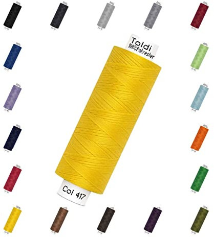 Nähmit - Gütermann Allesnäher Nähgarn Toldi - 500m Nähmaschinengarn + GRATIS FARBKARTE (05-417 - gelb)