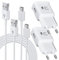2-Pack USB Ladegerät Stecker mit Micro USB Schnell Ladekabel Kompatibel mit Samsung Galaxy S7 S6 Edge S5 S4 S3 S2 A6+ A03 J8 J7 J6 J5 J3 Note5 4 Tab 4 S2, PS4, Ersatz-Original Schnellladegerät