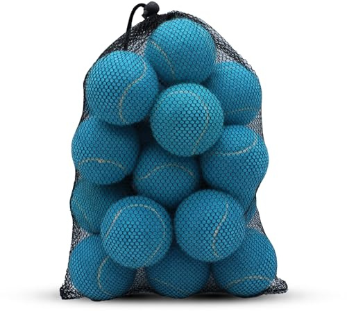 SHYUJAJIE Pelotas de Tenis, Paquete de 20 Pelotas de Tenis de Entrenamiento, Pelotas de Tenis de Alta Elasticidad para Principiantes, Pelotas de Ejercicio para Perros y Mascotas (Azul Claro)