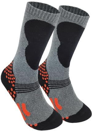 AffeGifts Chaussettes de Ski pour Enfants, Chaudes et Longues pour Garçons et Filles, Hiver Patinage Extérieur Randonnée 6-10 Ans (Noir)