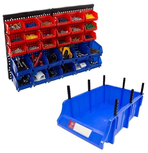 GRRICEPL Parts Rack, Floor-Standing Storage Bins, Half Bulk Bin Storage Rack, for Easy Garage Organization of Tools, Parts, Hardware (Color : Blue, Size : 10PCS)