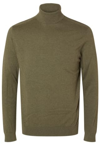 Selected Homme Maglione a Maniche Lunghe con Collo Alto, Kalamata, S