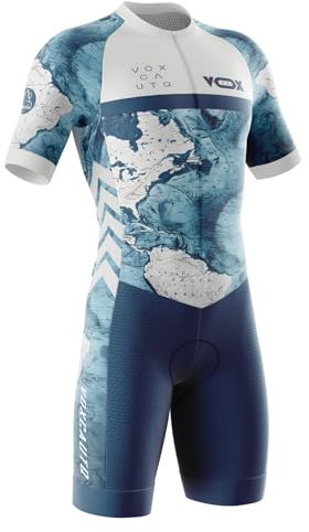 Triathlon Tri Costume,Homme Pro Trifonction Manches Courtes Sports de Plein Air Vêtements de Triathlon,Trisuit léger sans Manches pour Duathlon, Natation, Cyclisme, Course à Pied