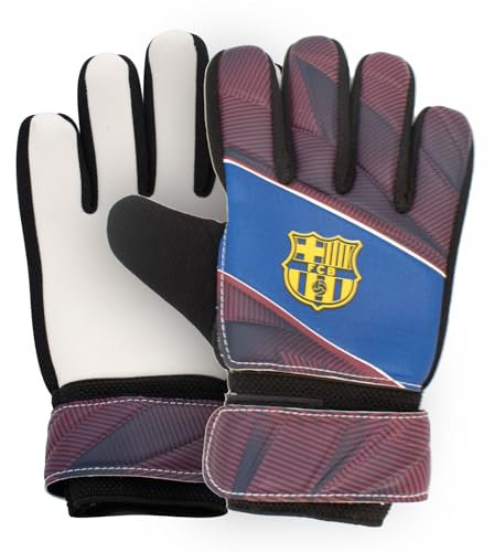 Hy-Pro Offiziell lizenzierte FC Barcelona Torwarthandschuhe – Junior, Fuse Design, Torwart, mit starkem Handflächengurt für hohe Leistung, Jungen und Mädchen