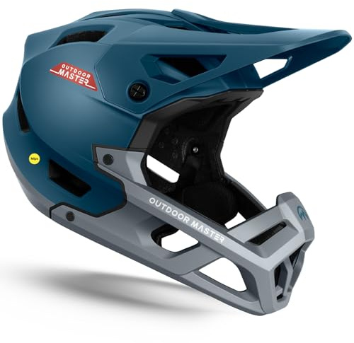 OutdoorMaster MIPS Full Face Mountain Bike Helmet for Men & Women - Two Removable Chin Pad, Ventilation Lightweight - Racing Downhill DH BMX MTB Helmet