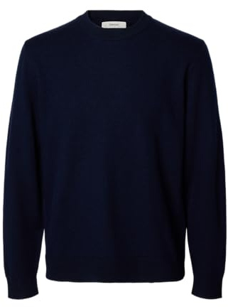 SELECTED FEMME Slhtray Merino Spazzolato Relaxed Crew Noos, Blazer Blu Marine, XL