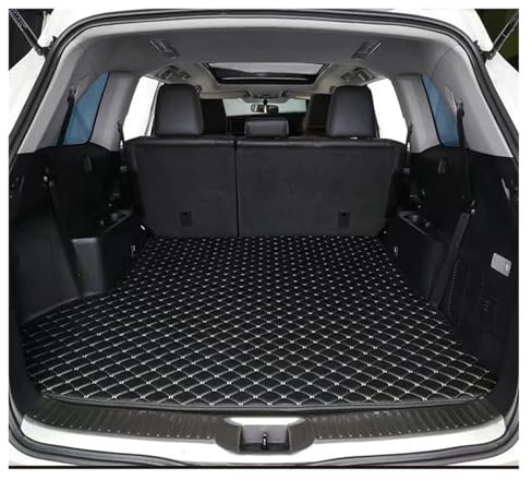 YSQOFDNFD Rutschmatte Kofferraummatten für Mercedes W211 W212 W213, Auto-Kofferraum-Zubehör, Innenausstattung, wasserdicht, Leder, Styling-Schutzpolster Auto Kofferraummatte(Black White)