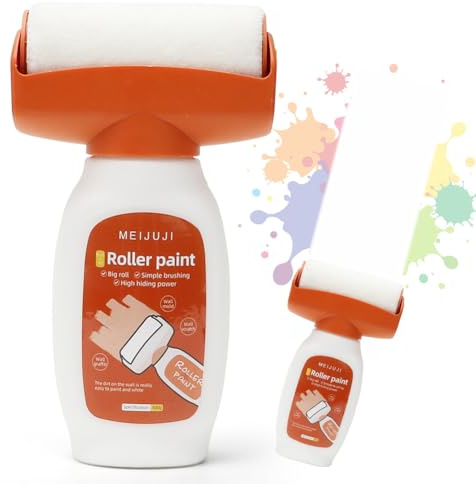 Tutamaz Rodillo Reparador de Pintura, Rodillo De Pintura, Retocador de Paredes con Pintura Blanca, Portátil de Pintura Blanca, Rodillo Pintura Pared para Reparar Paredes Graffiti Manchas Rayones, 500g
