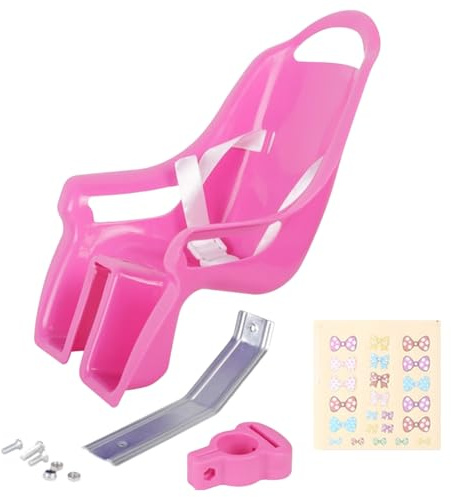 Générique Siège De Vélo pour Filles, Siège De Poupées À Vélo Décoratif, Porte Poupee Velo avec Autocollants, Accessoire Fixation pour Vélos, Poupéess