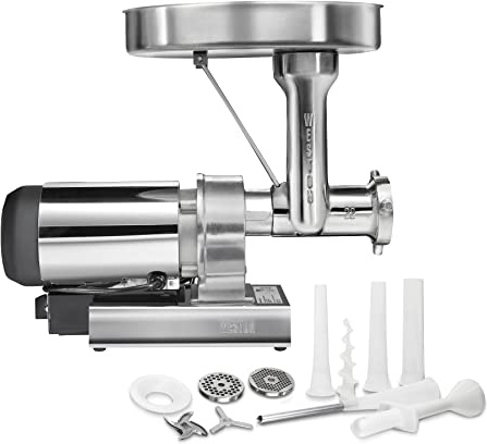 WESTON BRANDS Butcher Series Electric Meat Grinder & Sausage Stuffer, Commercial Grade 1 HP, 750 Watts, 14 lbs per Minute, Stainless Steel (09-2201-W)