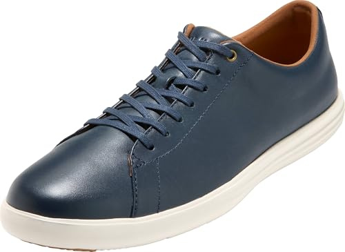 Cole Haan Men's Grand Crosscourt II Sneakers, Navy Leather Brnsh, 9