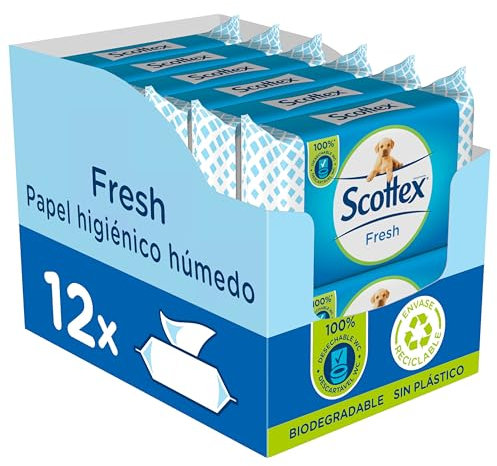 scottex Fresh, carta igienica umido – 12 confezioni da 38 (Totale 456 pezzi)