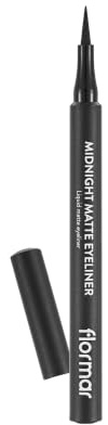 Flormar Midnight Matte Eyeliner Waterproof – Flytande, vattenfast eyeliner med ultramatt finish – Flexibel filtspets för precisa linjer – Högpigmenterad och långvarig, 001 Black