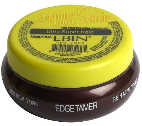 EBIN NEW YORK 24 Hour Edge Tamer Ultra Super Hold 120 ml Strong Edge Control Gel, No Flaking, Sleek Smooth Finish, Long Lasting, Argan & Castor Oil