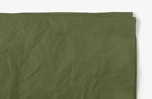 Premium Seidenpapier farbig Silk Tissue - 10 Blatt (50 x 75 cm) - Farbe auswählbar (Olive)