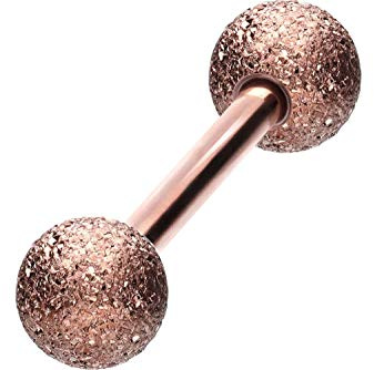 PIERCINGLINE - Barra in acciaio chirurgico, diamantato, per piercing al seno, zone intime o lingua, dimensioni e colori a scelta, Acciaio inossidabile