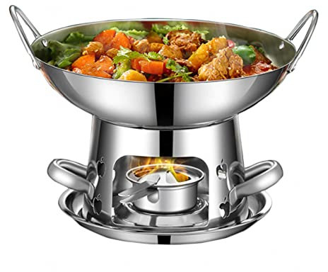 Juego De Utensilios Hornillos De Acampada, Portátil Hornillo De Alcohol Portátil con Olla, Mini Hornillo De Camping para Uso en Interiores para Acampar Al Aire Libre,9in