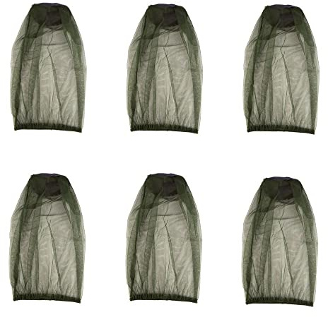 HomeSoGood 6Pcs Mosquito Hat Men Women Fishing Cap Casual Bee Net Mesh Foldable Face(One Size,Green)