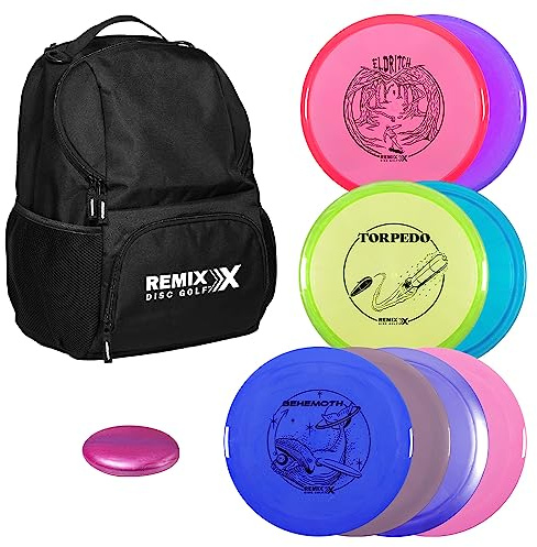 Remix Disc Golf Starter Backpack + 8-Disc Set