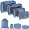 Koffer Organizer Set, Koffer Organizer 8-Teilig, Packing Cubes Reißfest, Packwürfel Travel Organizer, Packtaschen mit Seriennummer Zur Aufbewahrung Zu Hause Und Zum Verpacken Auf Reisen