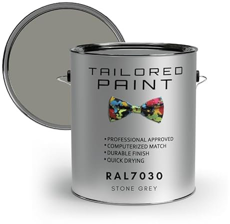 Tailored Paint uPVC Window & Door 1K Paint Brush or Spray On - Matt Finish - RAL7030, Stone Grey - 250ml Tin