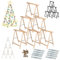 MODO24 Sägebock Holzbock, Klappbock Arbeitsbock, 6er-Set inklusive Montageteile, DIY Weihnachtsbaum, Tannenbaum SET, Tapezierbock Montagebock Unterstellbock, Baum Abmessungen 215x130x73 cm, Naturholz