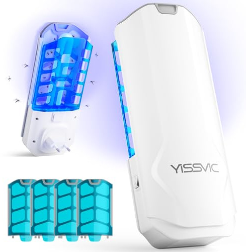 YISSVIC Trampa Moscas Atrapa Mosquitos 365nm UV para Mosquitos, Moscas de la Fruta, Gnats Uso Interior(1 Dispositivos+5 Recambios)