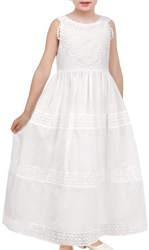 Sunny Fashion Robe Fille Fleur Dentelle Ourlet Mariage Premier Communion 6-14 Ans