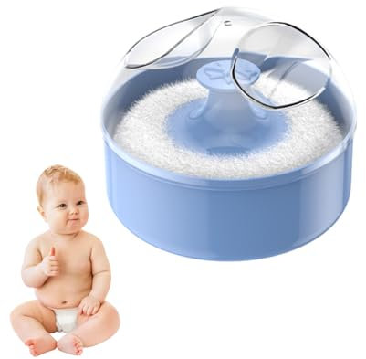 Houppette Avec Étui,Récipient À Poudre Avec Houppette - Bouffée De Poudre Corporelle Douce Pour La Peau Et Délicate | Étui Transparent Portatif De Bouffée De Poudre De Voyage, Distributeur De Poudre V