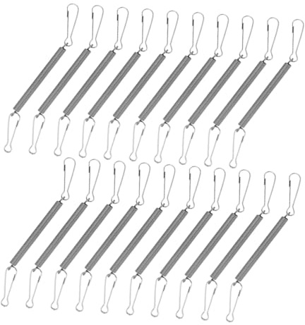SUPVOX 50pcs Extension Spring with Clips Rabbit Cage Waterer Holder Water Dispenser Spring Clip Hamster Water Bottle Holder Small Animal Waterer Clamp Silver