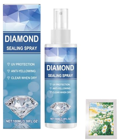 Diamond Art Sealer Spray,Diamond Art Accessories Spray Glue,Strong Seal Diamond Tools,Sealant for Firm Hold and Shine,Essential DIY Accessories,Shine Effect,100ml