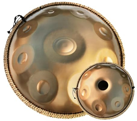 17 Note Handpan Drum, 22 D Minor Steel Hand Drum | Sensitive Touch Points, Boundless Tuning, Perfect for Various Settings, Including Street Performances, Schools