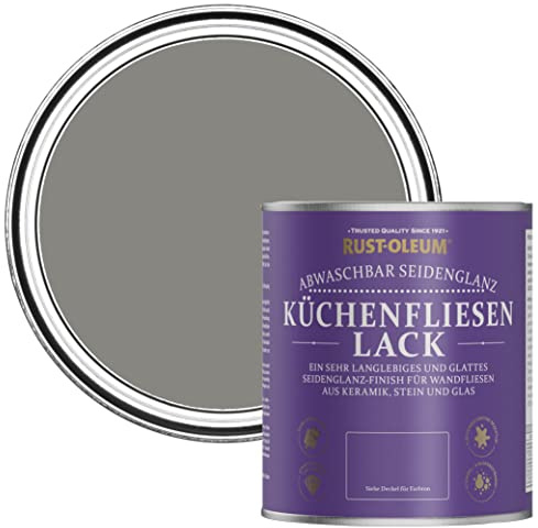 Rust-Oleum Grey water resistant Kitchen Tile Paint in Satin Finish - Art School 750ml