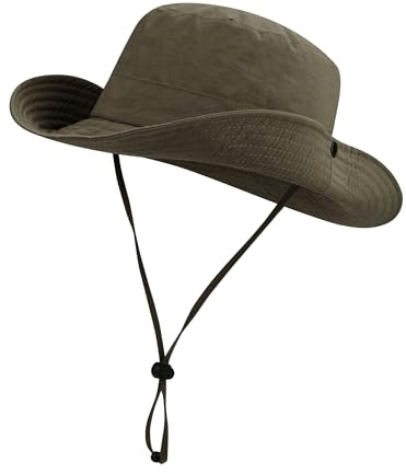 CLAPE Cappello Pescatore Uomo Donna Cappello da Pesca Impermeabile Cappelli da Sole a Tesa Larga Cappello da Cowboy Cappello per Secchio per Pesca, Campeggio, Caccia, Ciclismo