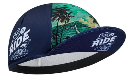 Cappellino Ciclismo Uomo in Poliestere - Berretto Sottocasco Traspirante con Protezione UV e Fascia Assorbente, Copricapo Sportivo per Bici da Corsa, Mountain Bike e Attività Outdoor(Unisex)