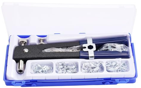 ZASCHMOY Hand Blind Riveter, Professional Rivet Nut Setter Kit, Heavy Duty Rivnut Tool with 5 Mandrels M3 M4 M5 M6 M8 M10 and Rugged Carrying Case