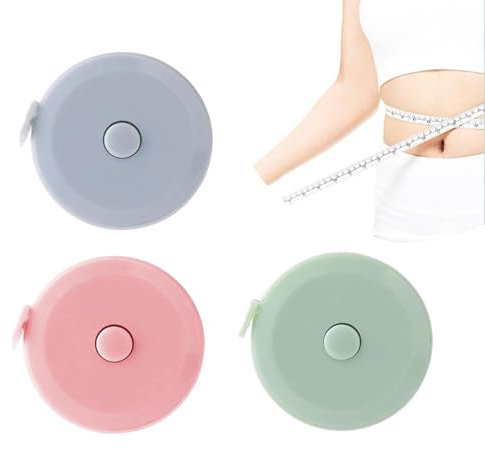 3 Stück Massband Körper, Einziehbares Maßband, Maßband Nähen Körper Schneidermaßband Measuring Tape zum Messen von Länge, zum Messen von Länge, Brust, Taille usw,200cm/79 Zoll(COLOR:Rosa, Blau, Grün)