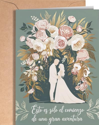 Tarjeta de Felicitación de Boda - Tarjeta Regalo Original de Bodas para Pareja - Tarjeta Felicitación para Parejas de Recién Casados - Tarjeta Para Meter Dinero de Regalo de Boda -EU 109