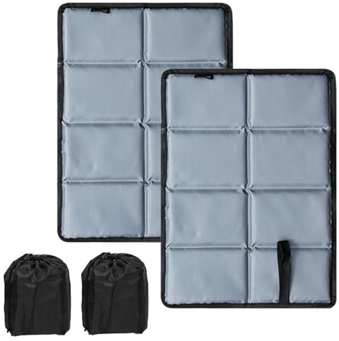 2 Pcs Coussin Camping,Dancepandas Outdoor Coussin de Siège Pliable Imperméable Avec Sac de rangement,Tapis de Camping,pour Extérieur Randonnée Pliable,Lavable en Machine(34*44 cm)