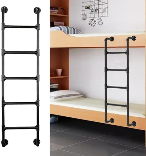 Scala a forbice nera per soppalco, per appartamenti, altezza 100-300 cm, industriale, multifunzione, per camere da letto, hotel, balconi, cantine, finestre e uscite di pozzo. 137 cm