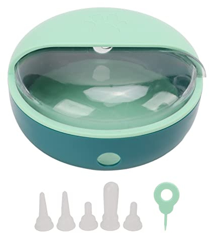 Mangeoire à tétons pour Animaux de Compagnie avec 5 tétines en Silicone, Petit Bol à Lait pour Chiot, Chaton, Lapin, Conception d'allaitement simulé avec Couvercle de Protection,