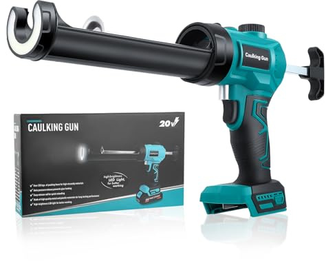 Eirolace Pistola a Cartucce Elettrica Senza Fili Compatibile con Batteria Makita 18 V, Pistola Silicone con Luce LED, Controllo Continuo della velocità, per Cartucce da 300ml (Senza Batteria)