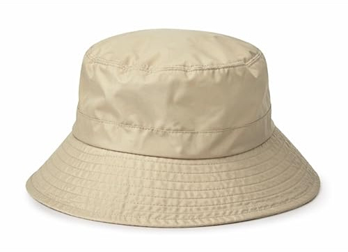 MAPIMANIA - Cappello da Pioggia Beige Donna Impermeabile, Bucket Hat Antipioggia, Pieghevole per Viaggio e Città