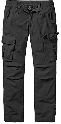 Brandit Pantalones cargo Texas Slim Vintage Hombre Pantalones, Negro , XXXXL