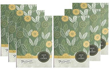 Simplicity Scents Sage and Citrus Scented Sachets Pack of 6, Everyday - Long-Lasting Scented Bags, Home Fragrance, Air Freshener & Deodorizer for Closet, Room, Drawer, or Cars, Made in USA