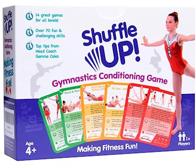 Shuffle Up Gymnastics Games - Family Games with 70+ Fun & Active Fitness Workout Cards, Stocking Fillers, Gymnastics Equipment for Kids, Gymnastics Gifts for Girls & Boys